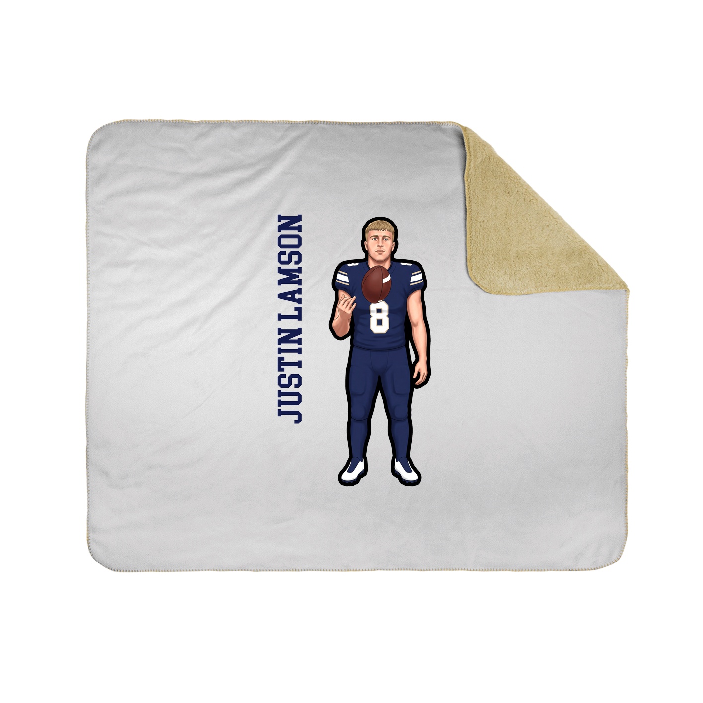 Throw Blanket — Name Vertical in White