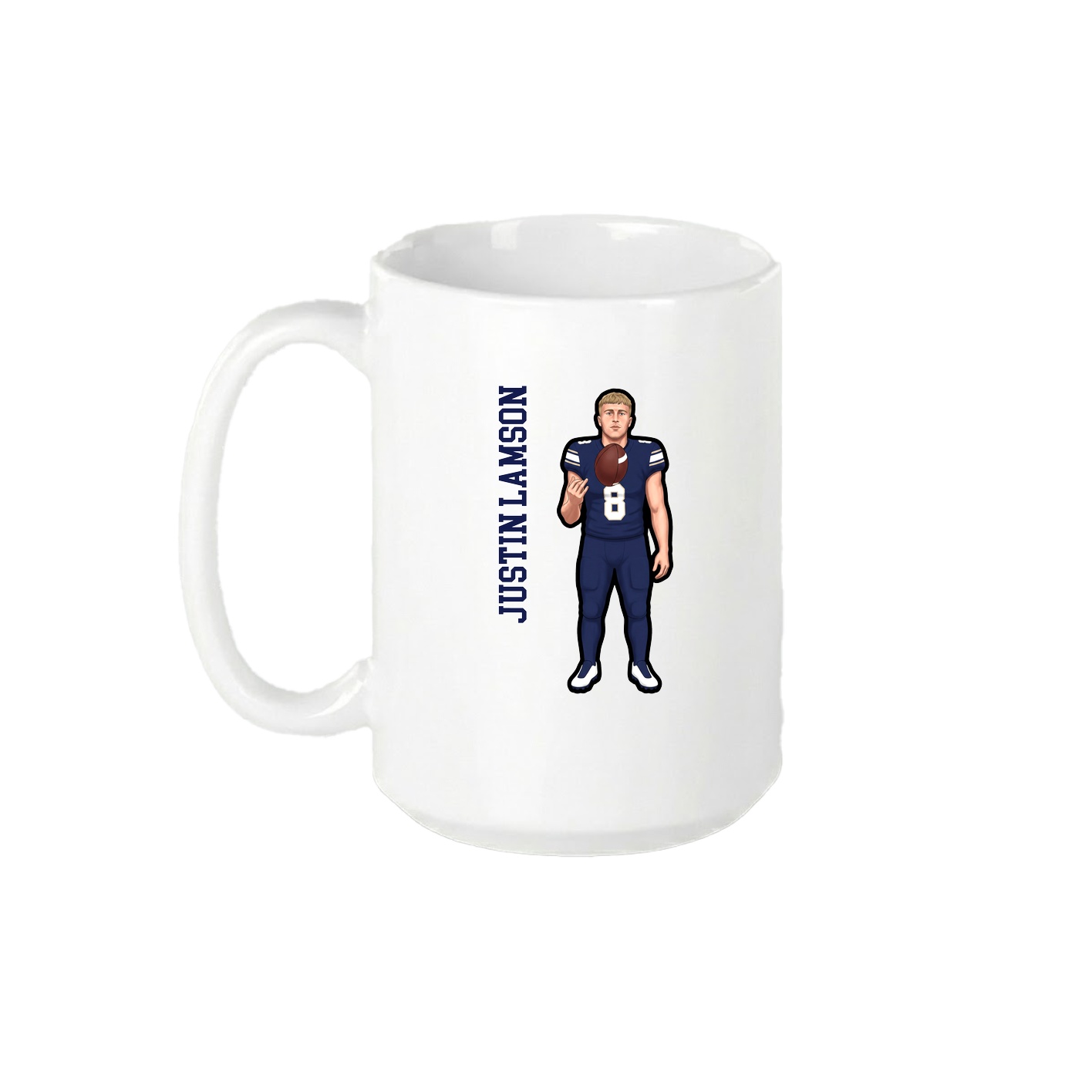 15oz Coffee Mug — Name Vertical in White