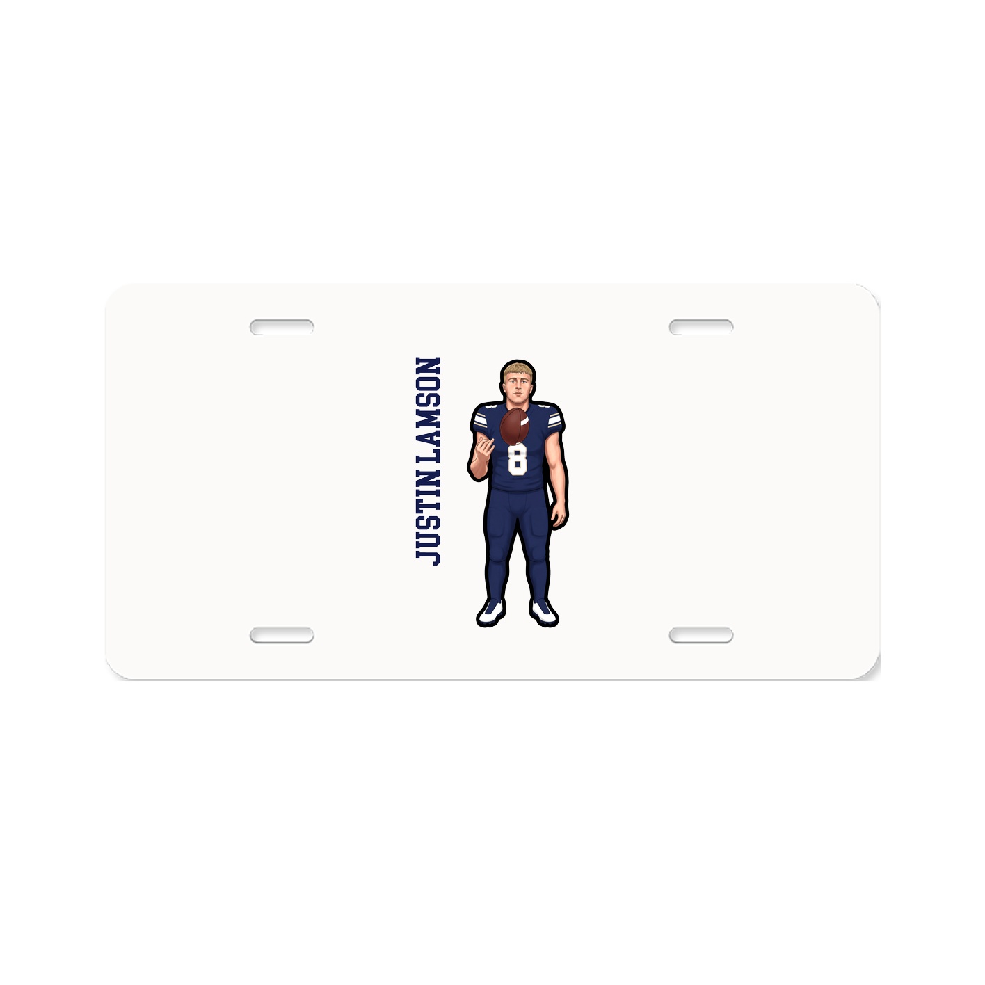 License Plate — Name Vertical in Classic