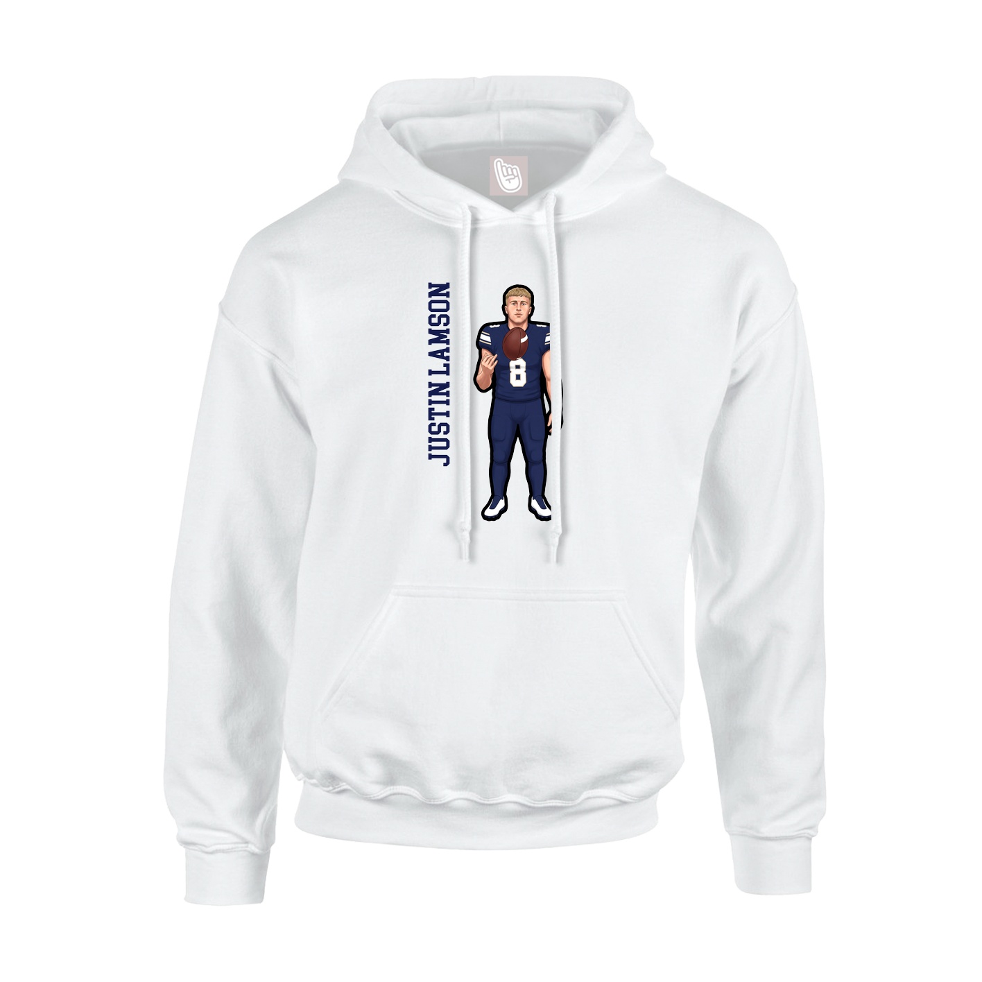 Hoodie — Name Vertical in White