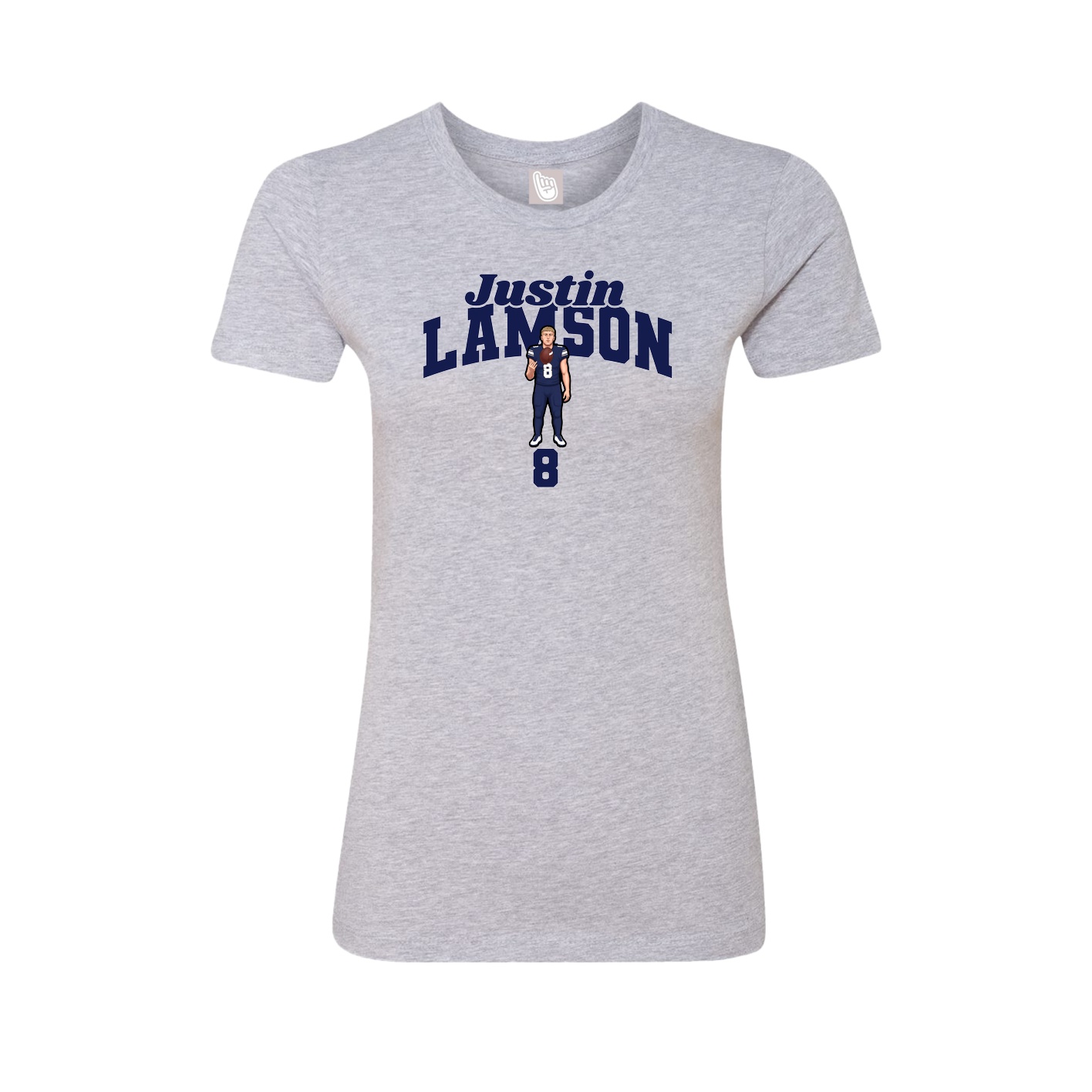 Fitted Women's Tee — Signature Arch in Grey