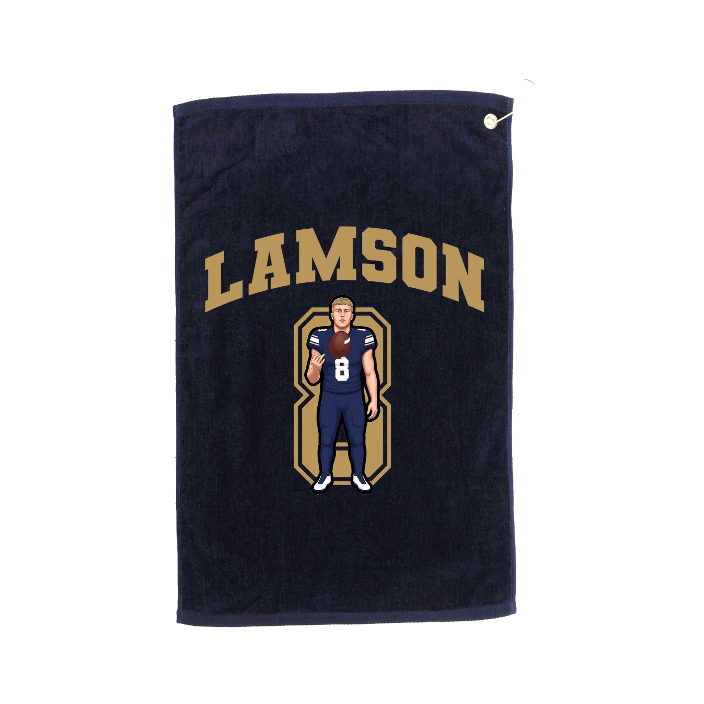 Golf Towel — Number in Navy
