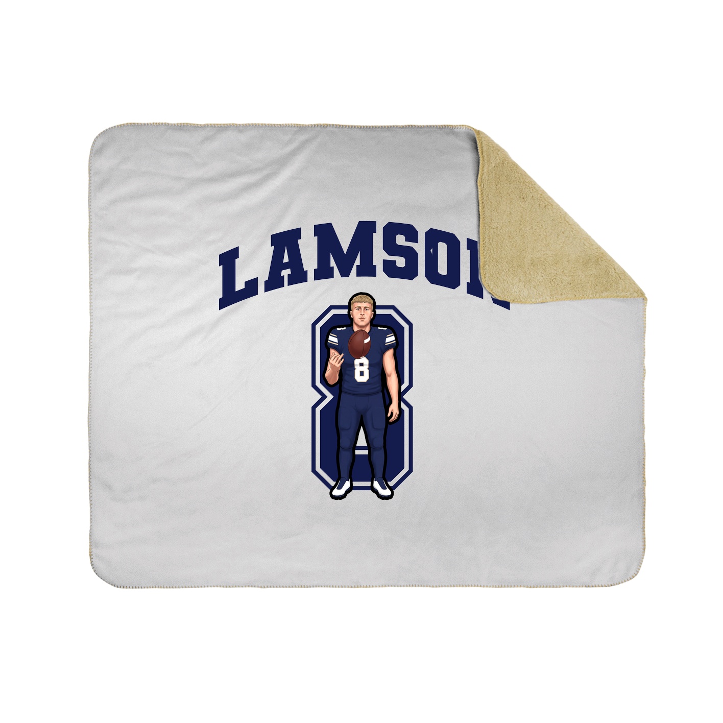 Throw Blanket — Number in White