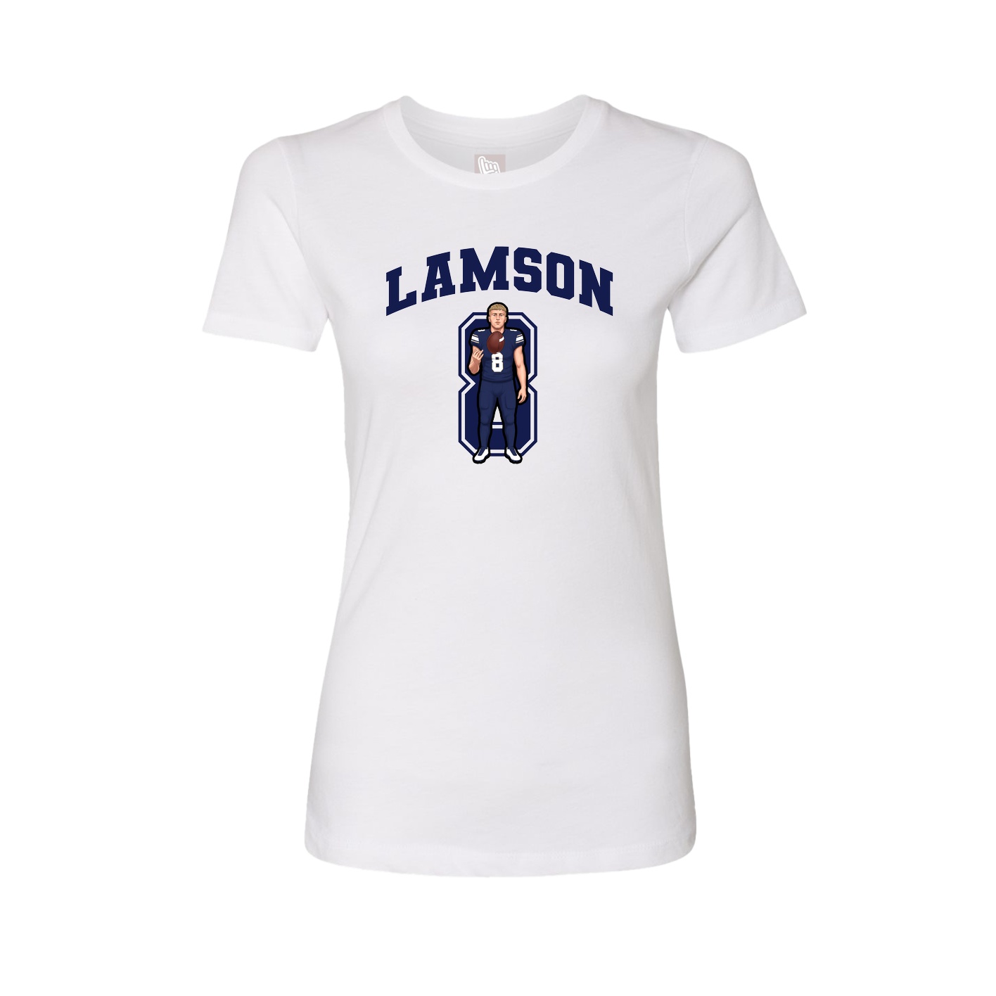 Fitted Women's Tee — Number in White