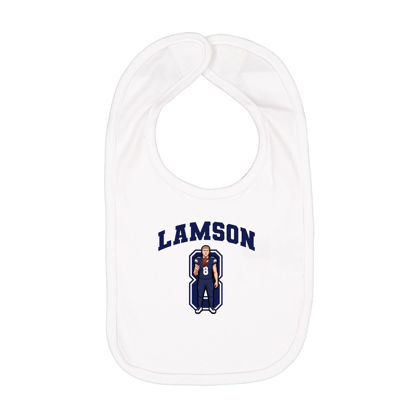 Infant Bib — Number in White
