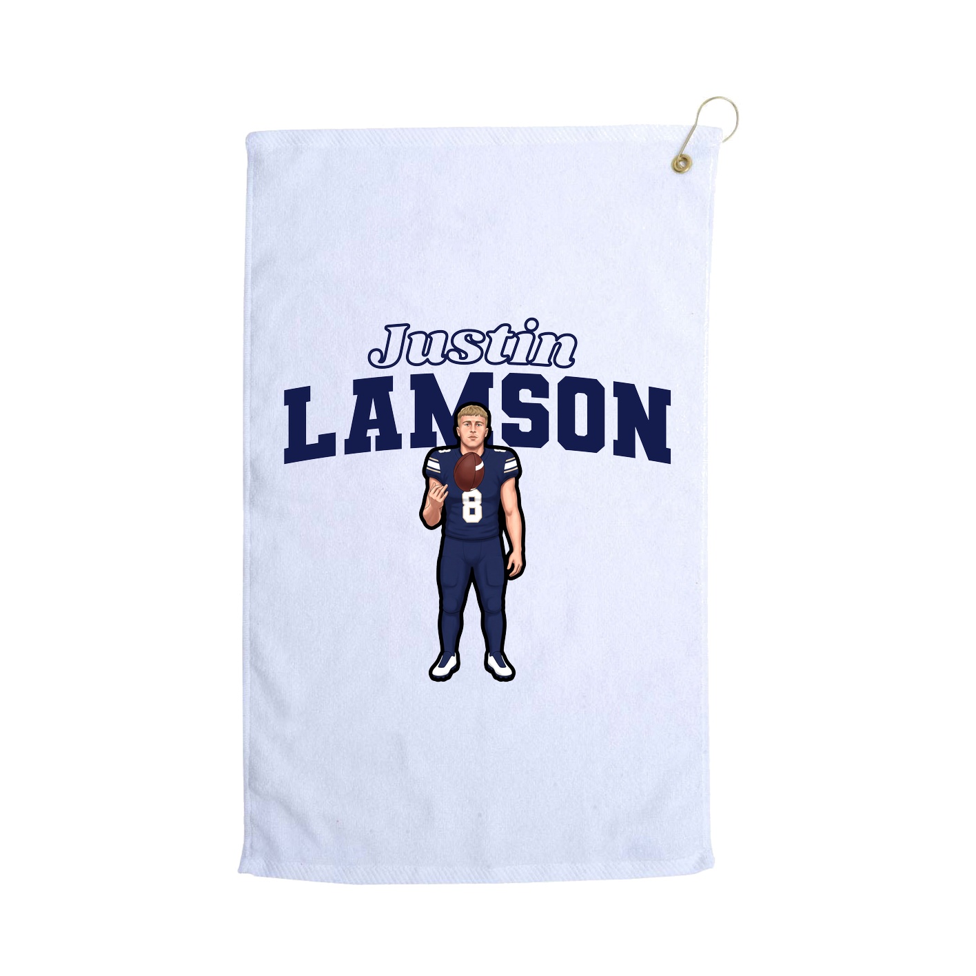 Golf Towel — Name Arch in White