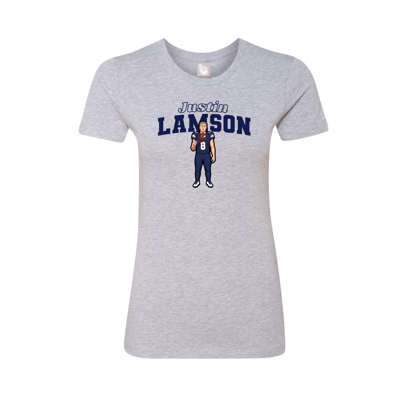 Fitted Women's Tee — Name Arch in Grey