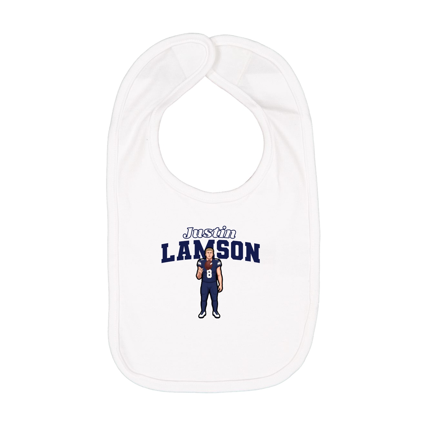 Infant Bib — Name Arch in White