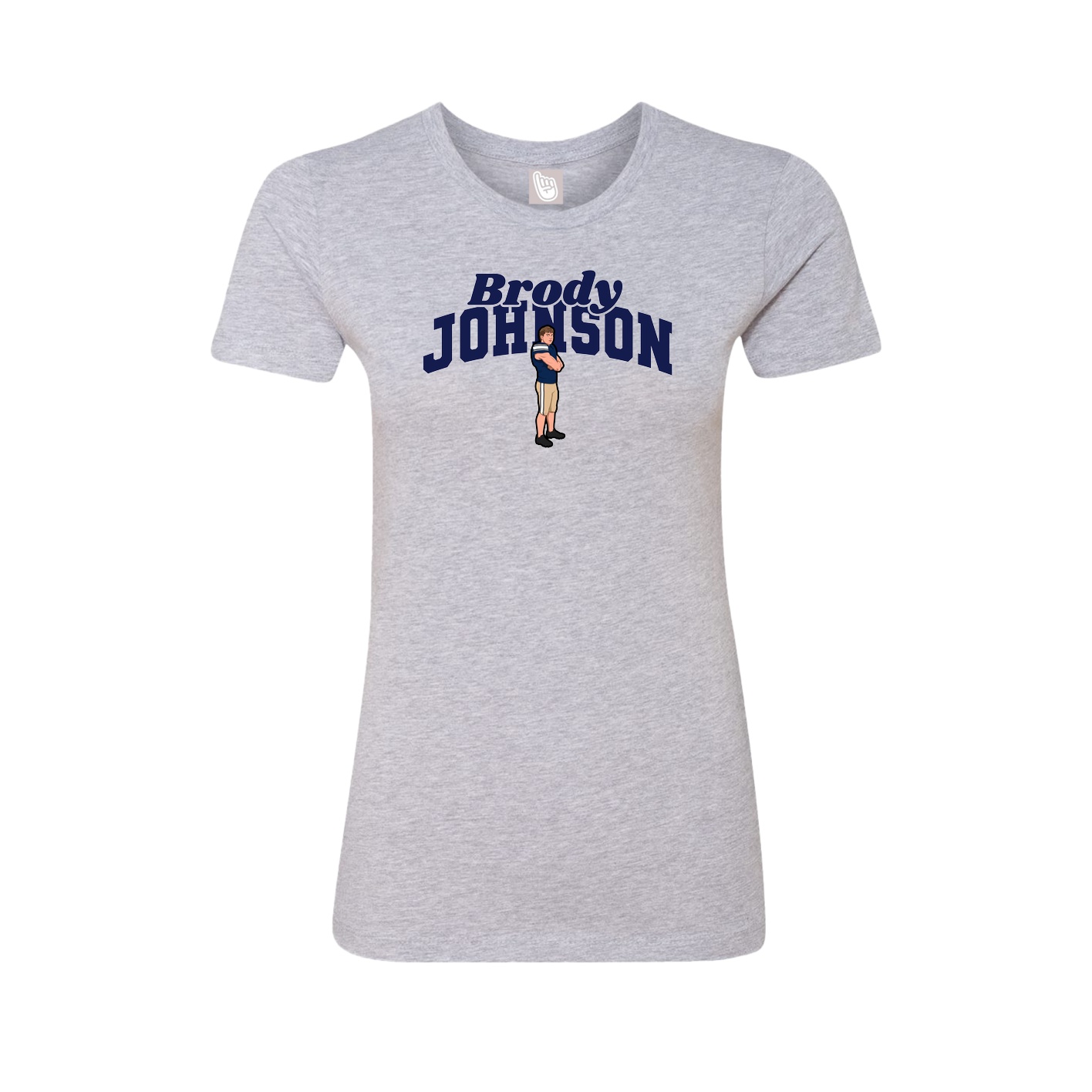 Fitted Women's Tee — Signature Arch in Grey