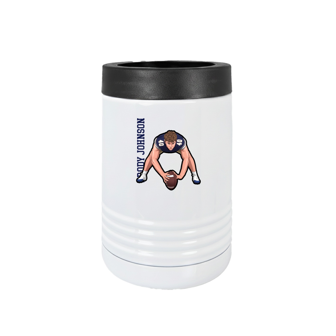Beverage Holder — Name Vertical in White