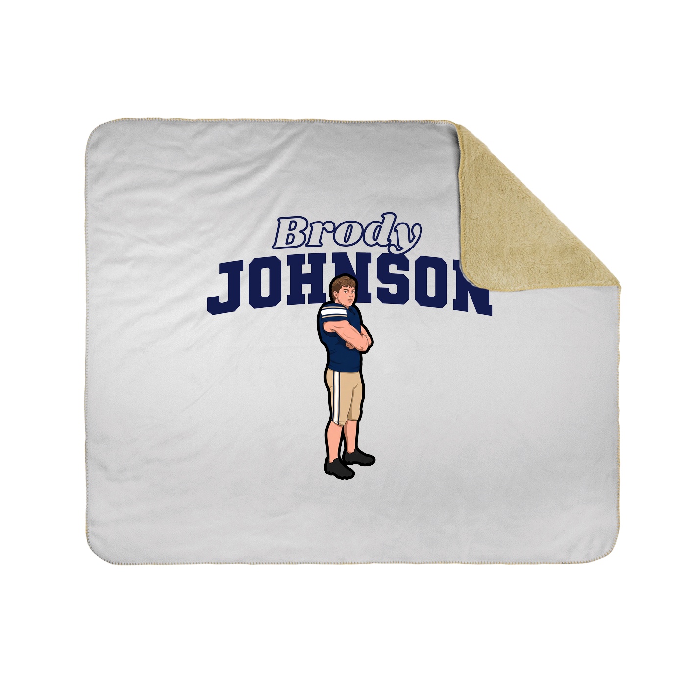 Throw Blanket — Name Arch in White
