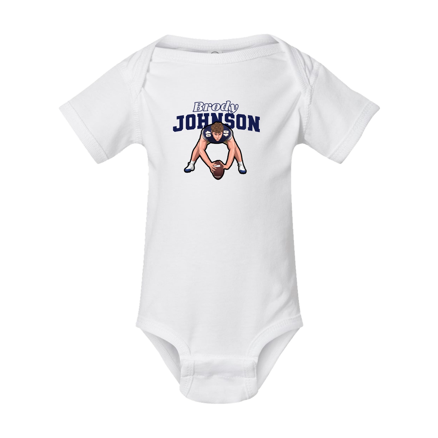 Baby Onesie — Name Arch in White