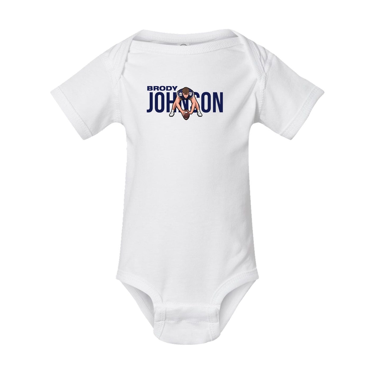 Baby Onesie — Player Name in White