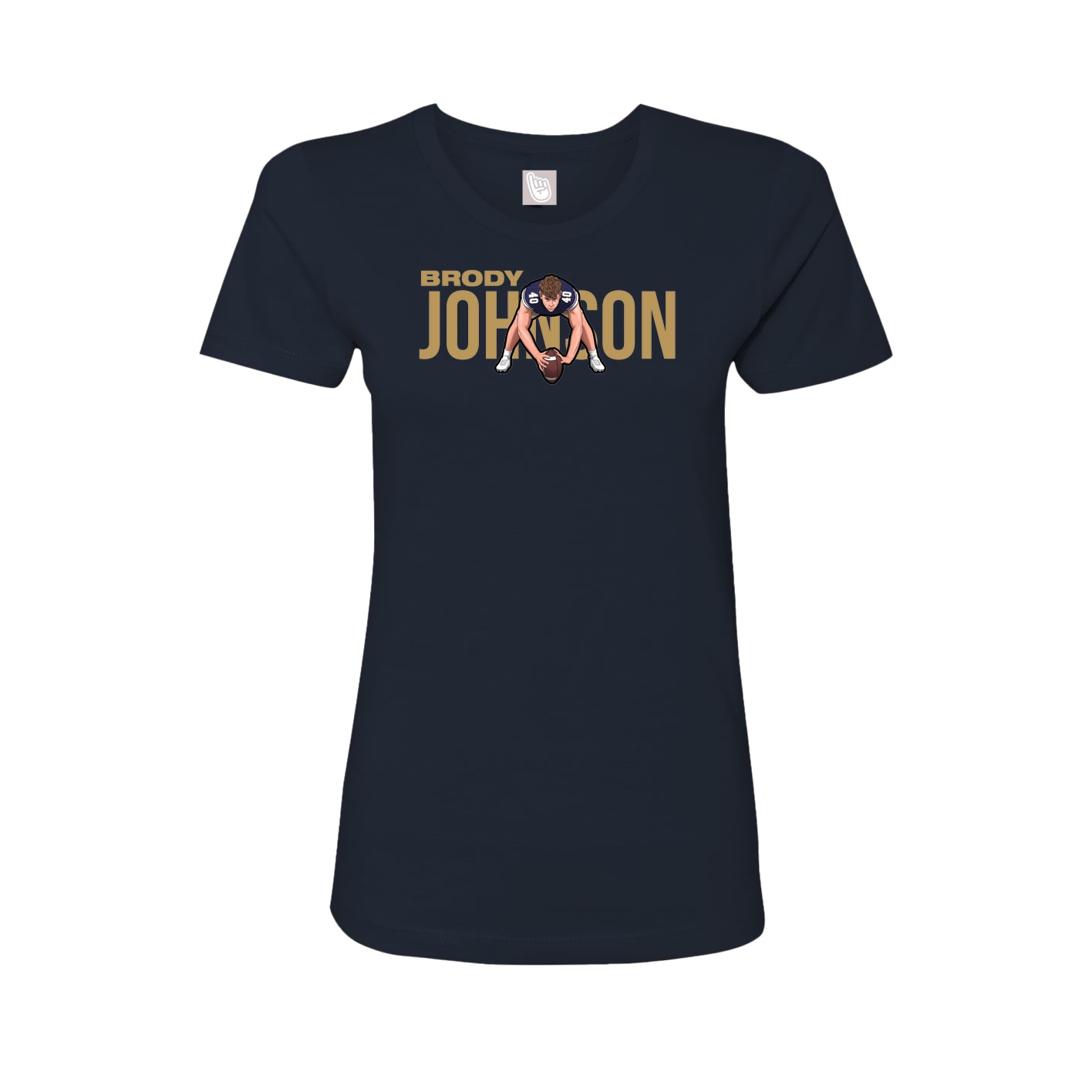 Fitted Women's Tee — Player Name in Navy