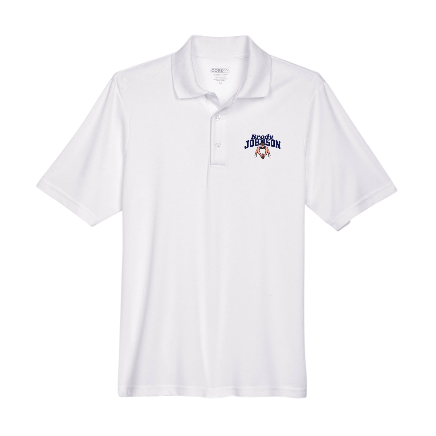 Performance Polo — Signature Arch in White