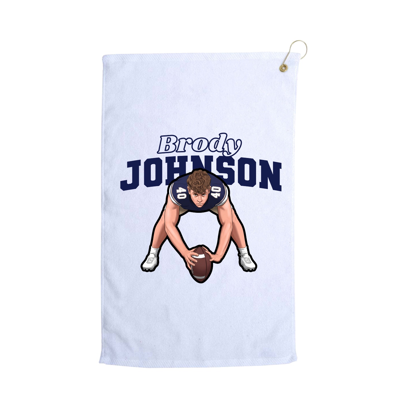 Golf Towel — Name Arch in White