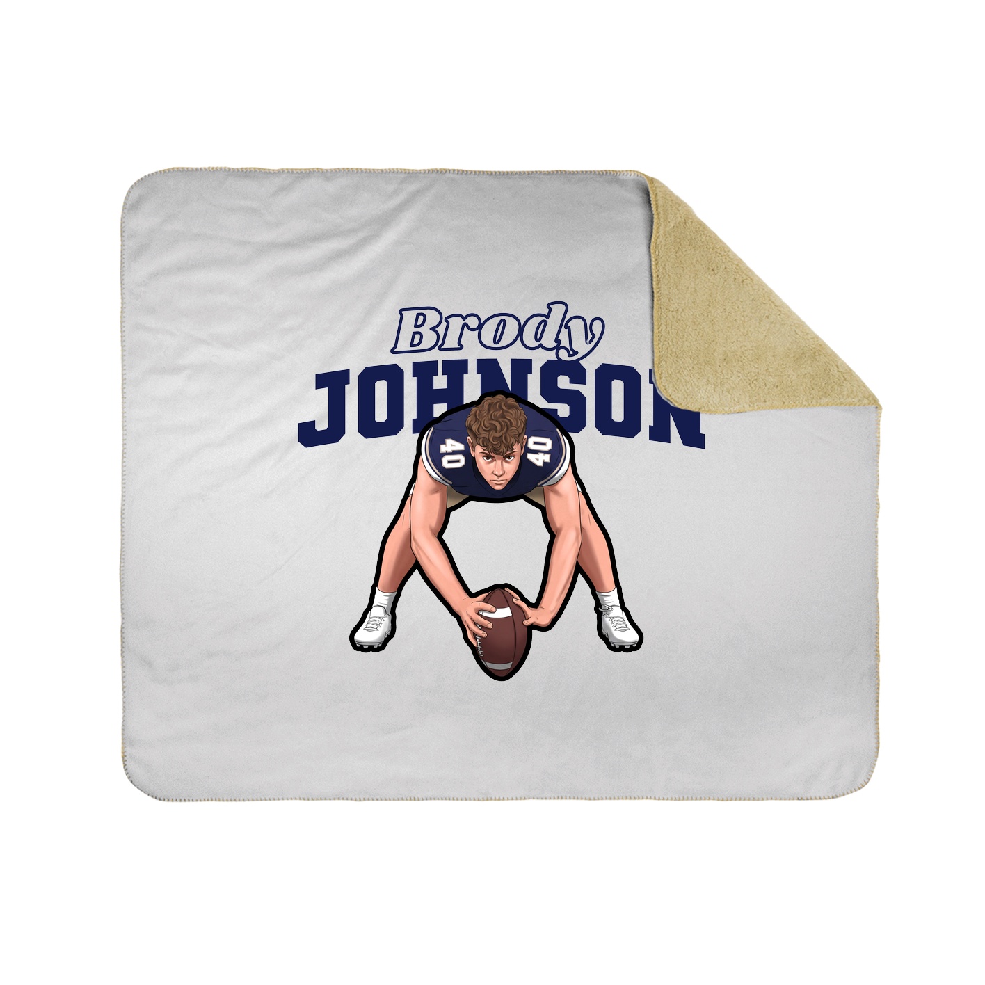 Throw Blanket — Name Arch in White