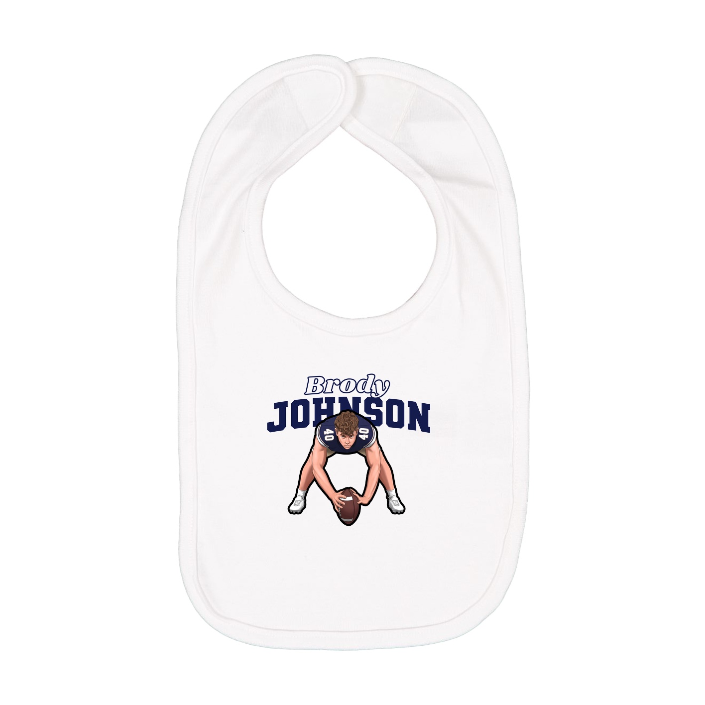Infant Bib — Name Arch in White