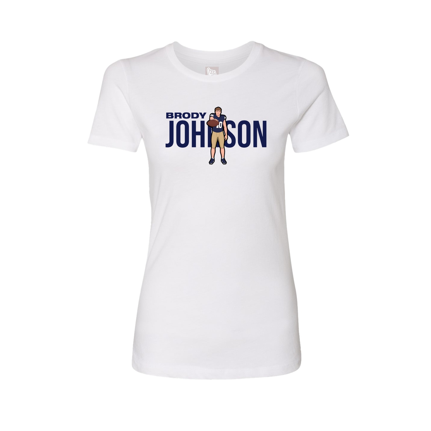 Fitted Women's Tee — Player Name in White