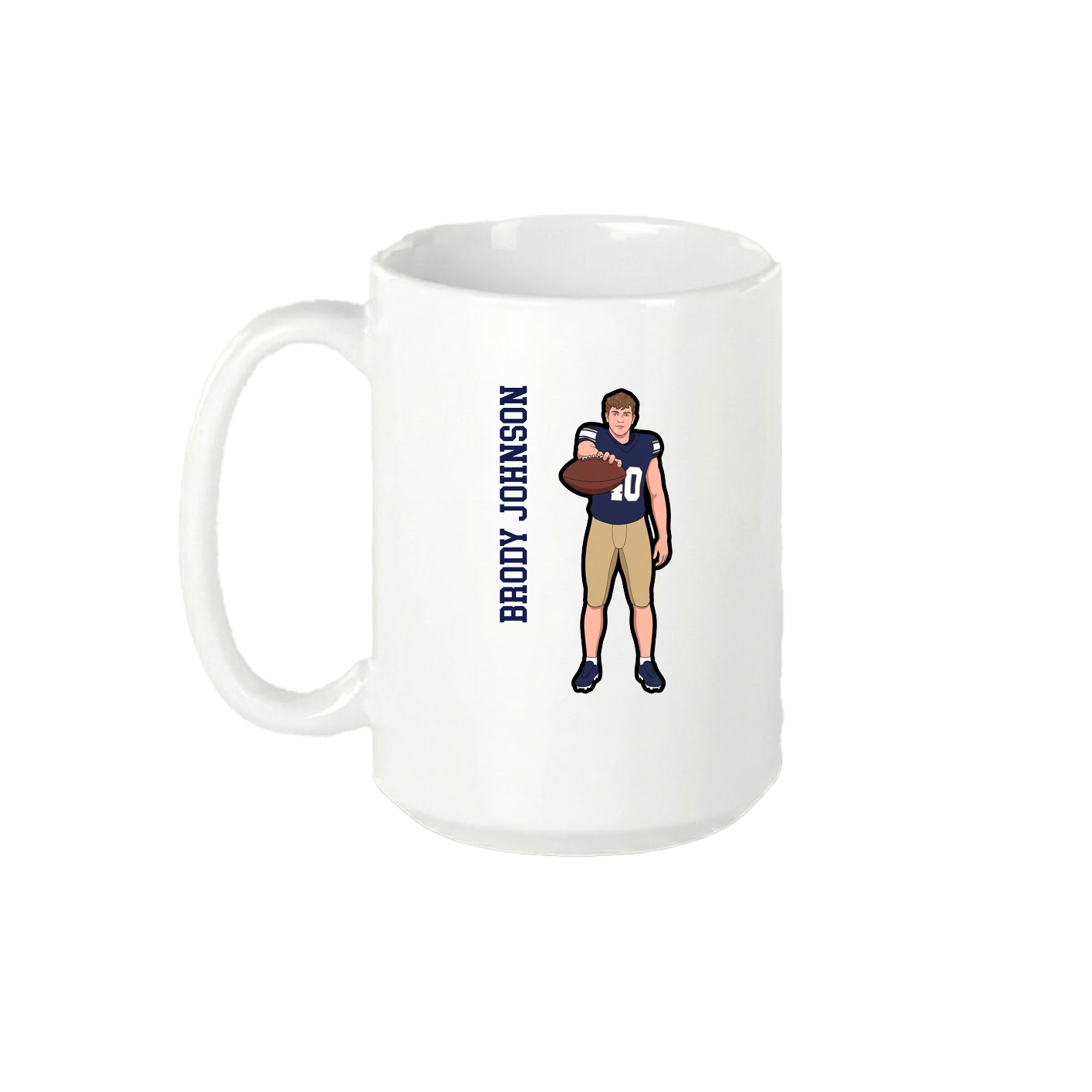 15oz Coffee Mug — Name Vertical in White