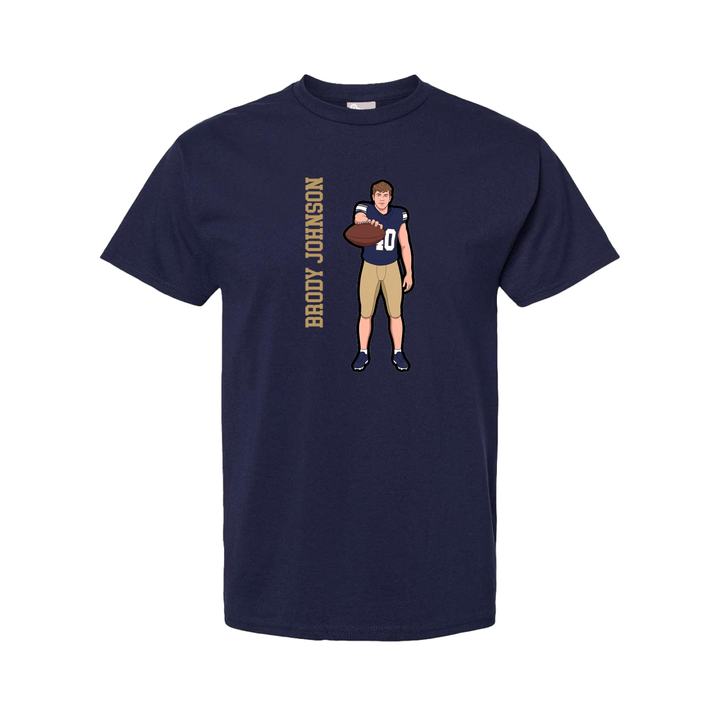 Youth Tee — Name Vertical in Navy
