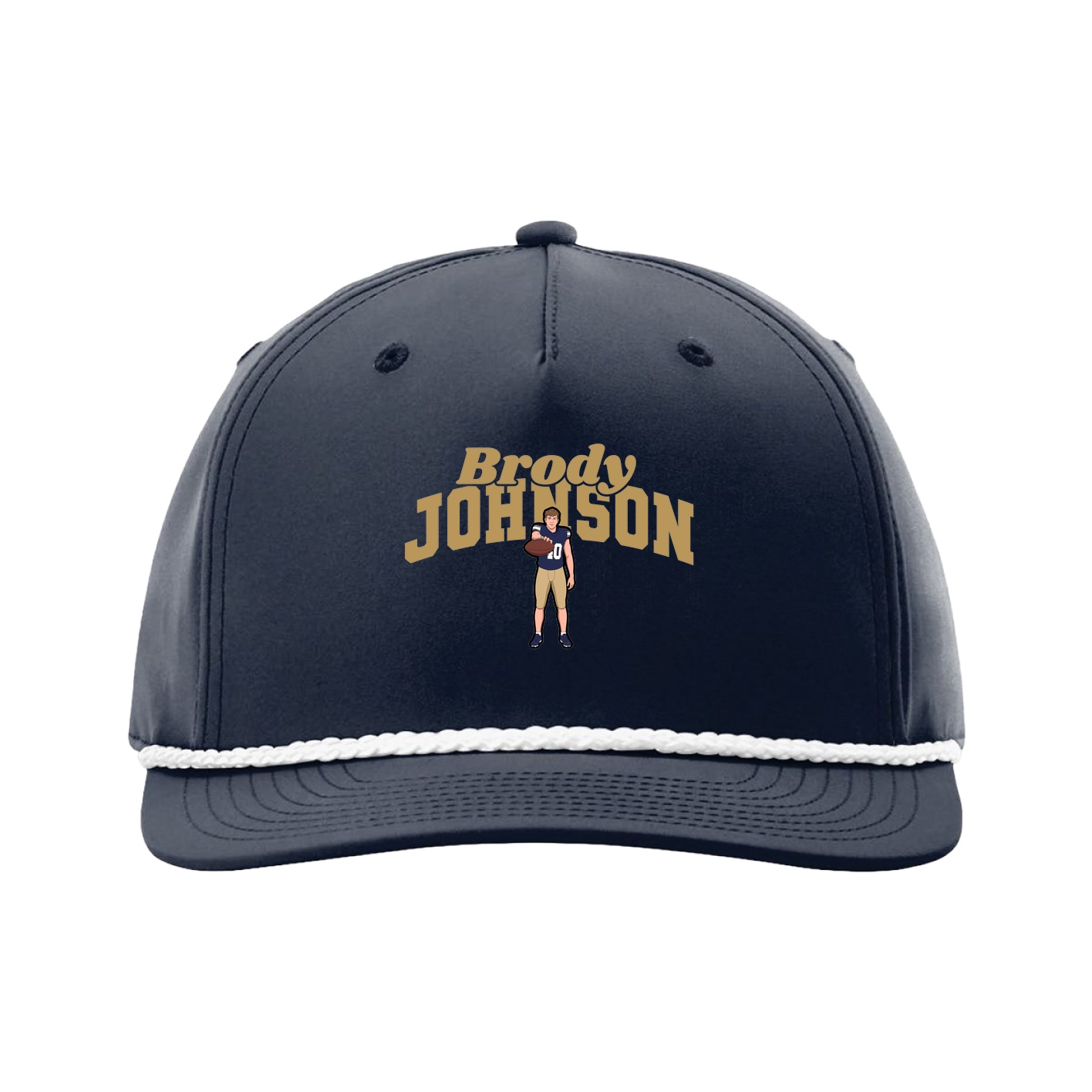 Five-Panel Classic Rope Cap — Signature Arch in Navy
