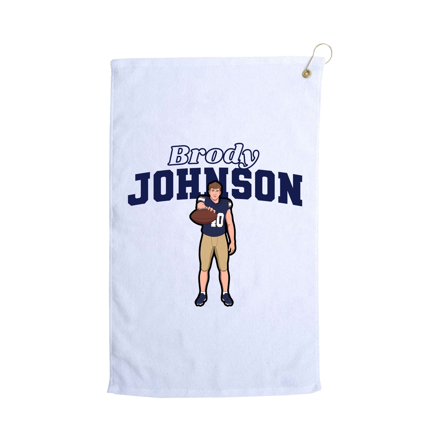 Golf Towel — Name Arch in White