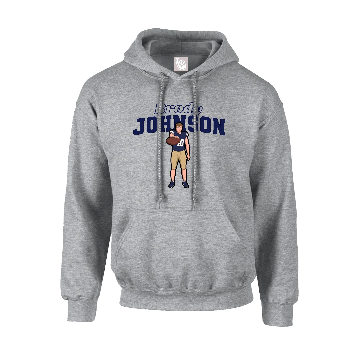 Hoodie — Name Arch in Grey