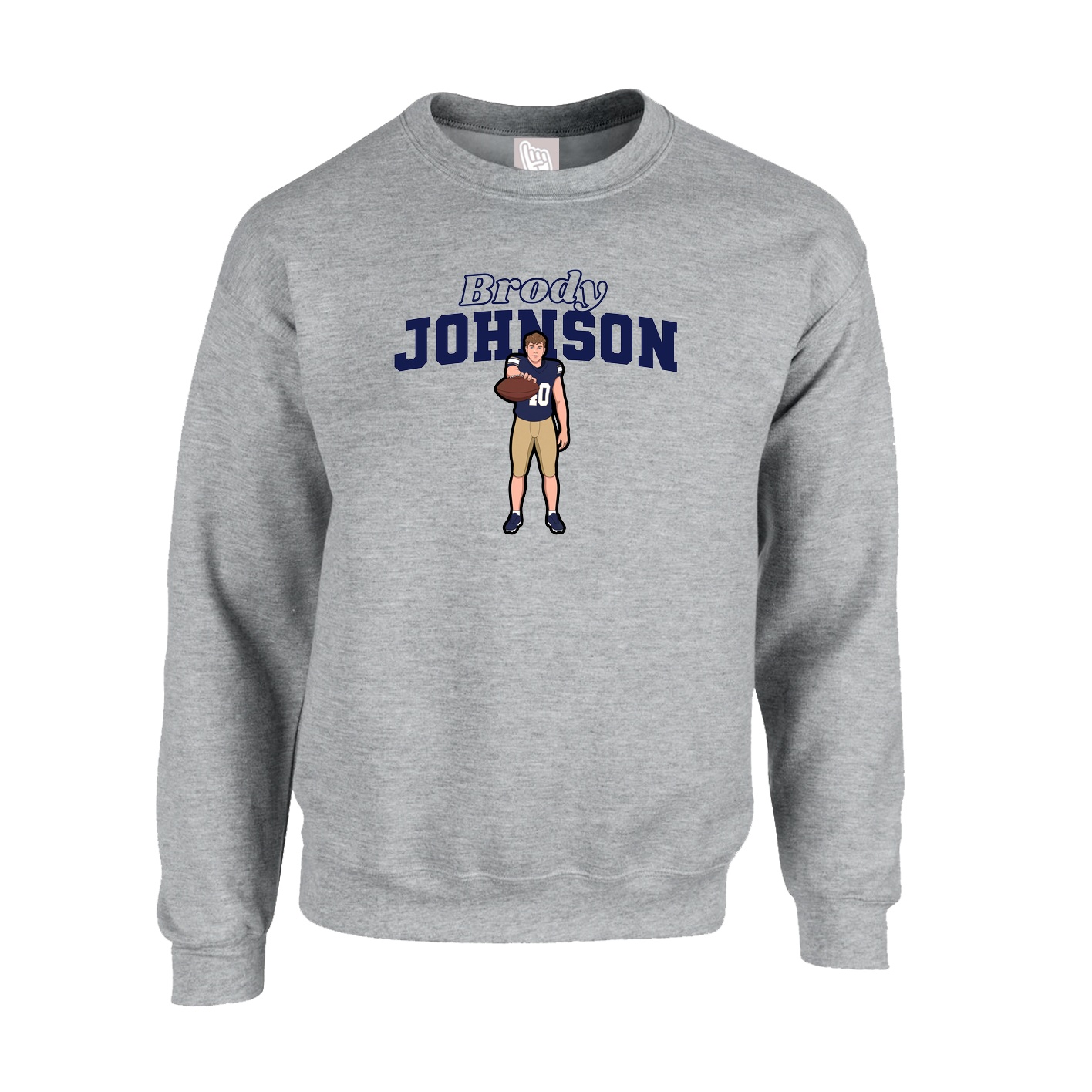 Fleece Crew — Name Arch in Grey