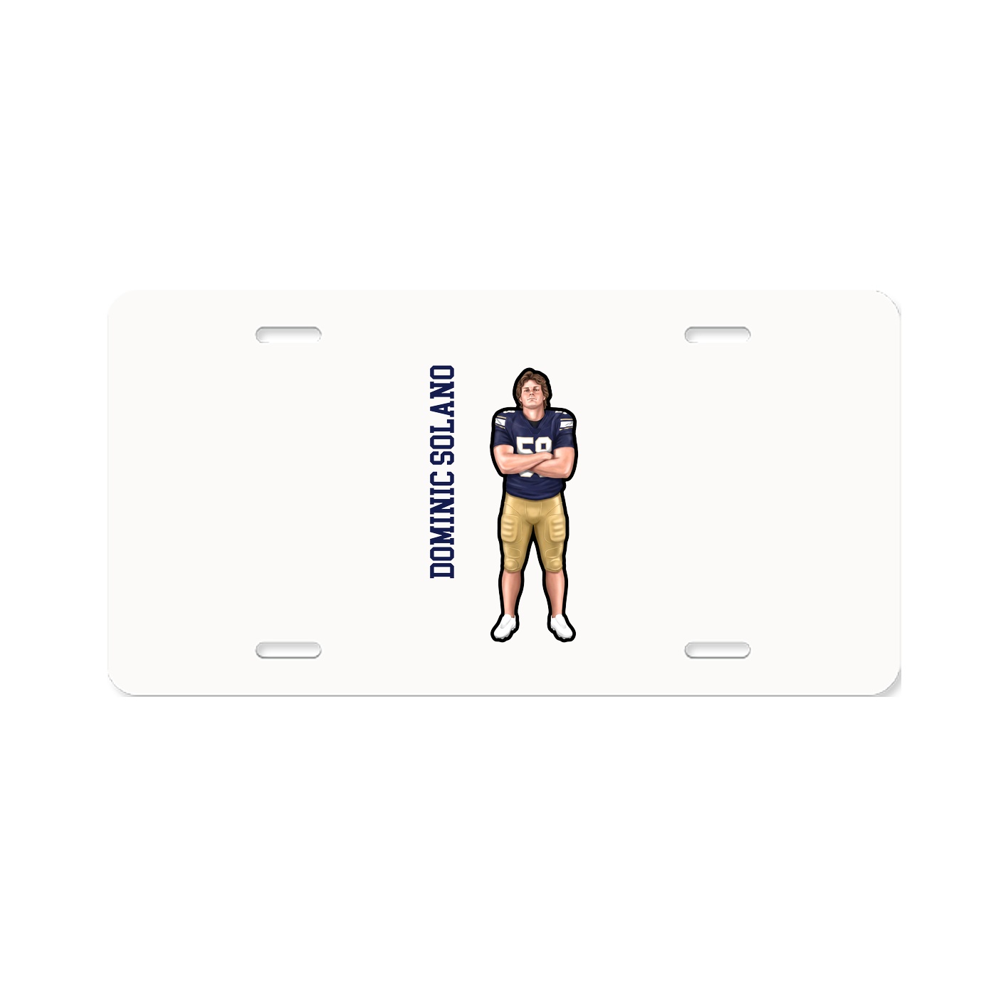 License Plate — Name Vertical in Classic