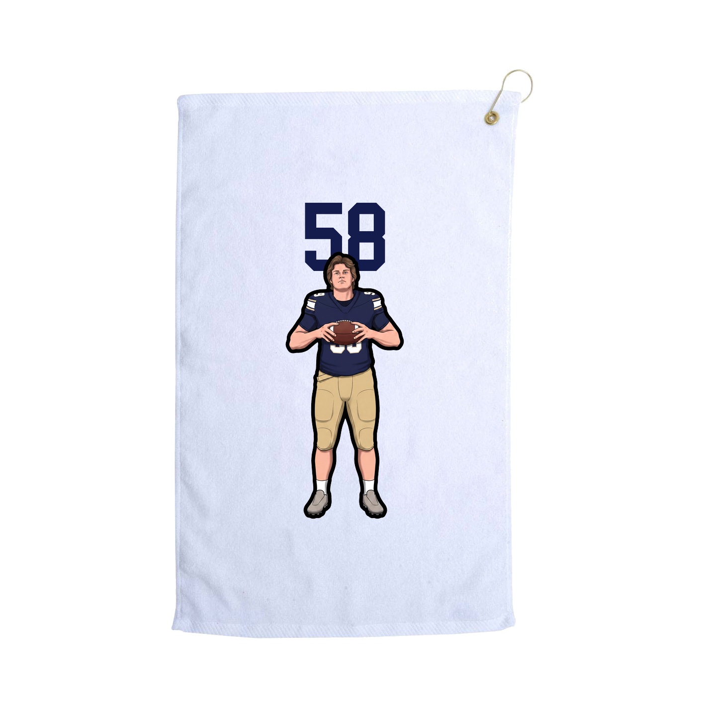Golf Towel — Number Top in White