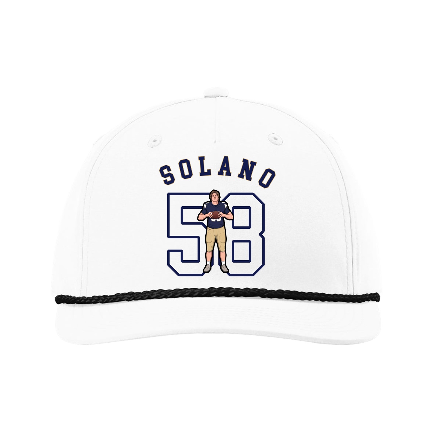 Five-Panel Classic Rope Cap — Shirsey Arch in White