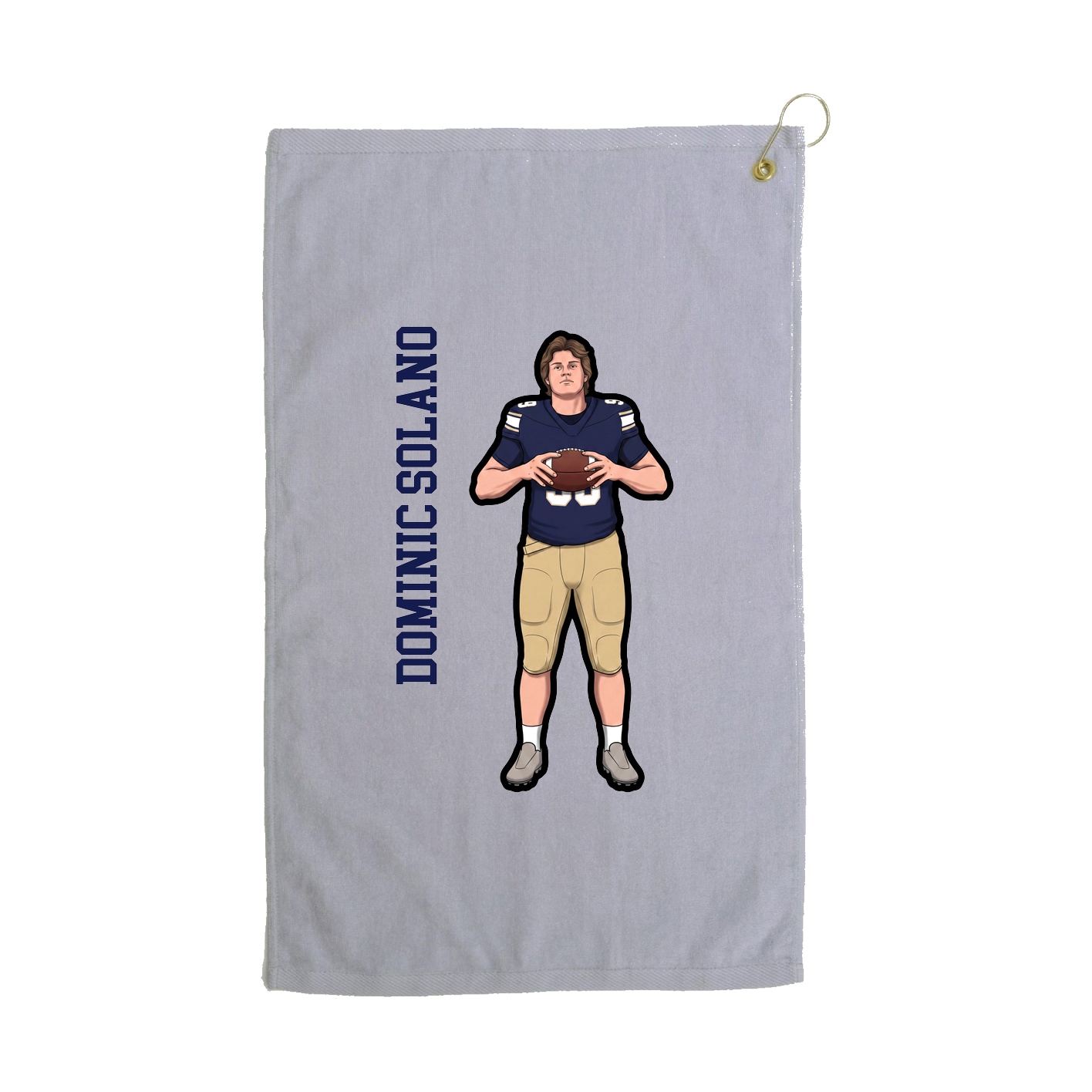 Golf Towel — Name Vertical in Grey