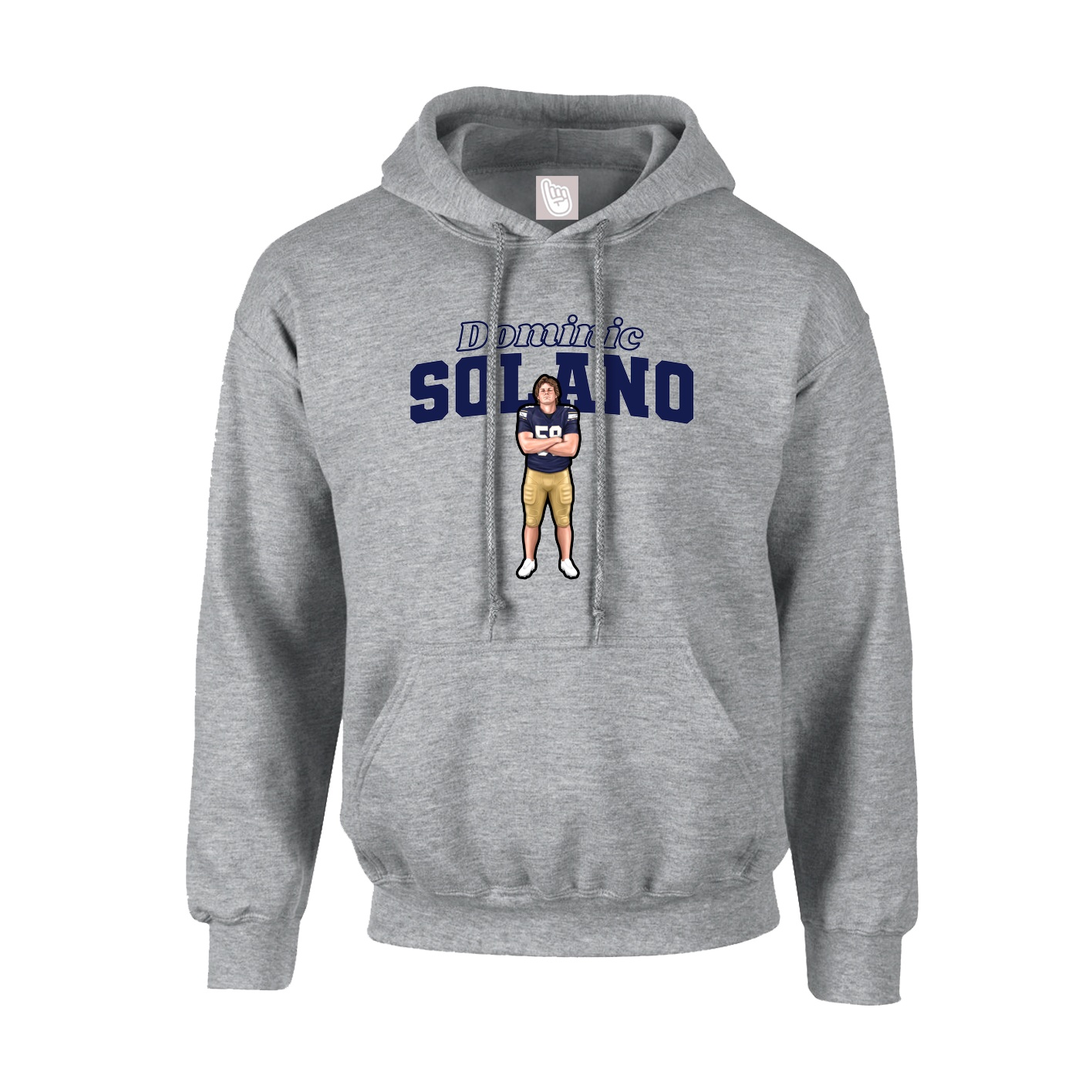 Hoodie — Name Arch in Grey