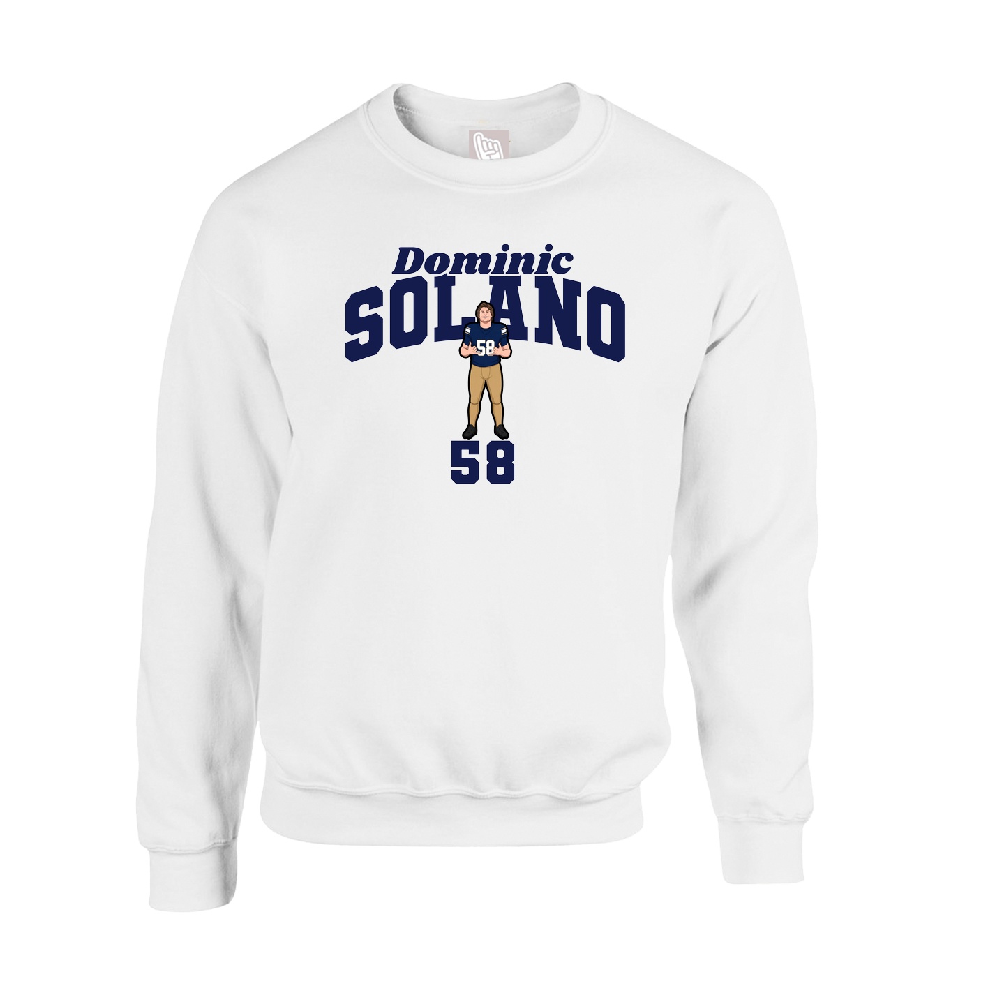Fleece Crew — Signature Arch in White