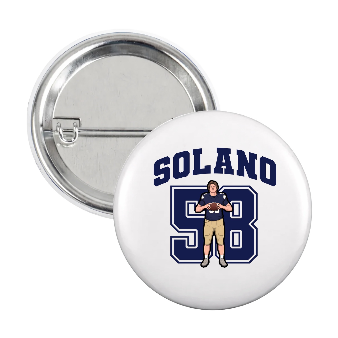 Game Day Button — Number in White