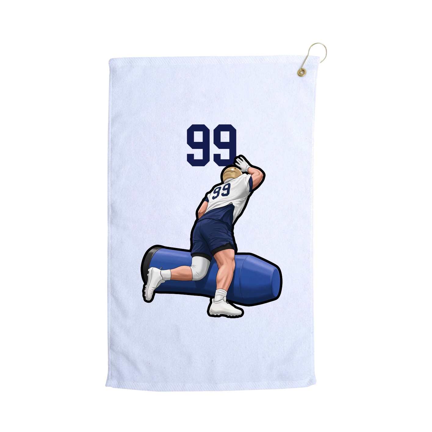 Golf Towel — Number Top in White