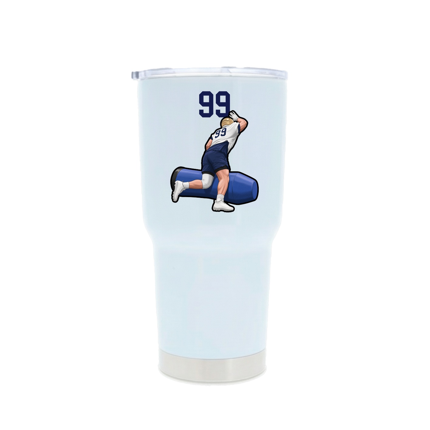 30oz Stainless Steel Tumbler — Number Top in White