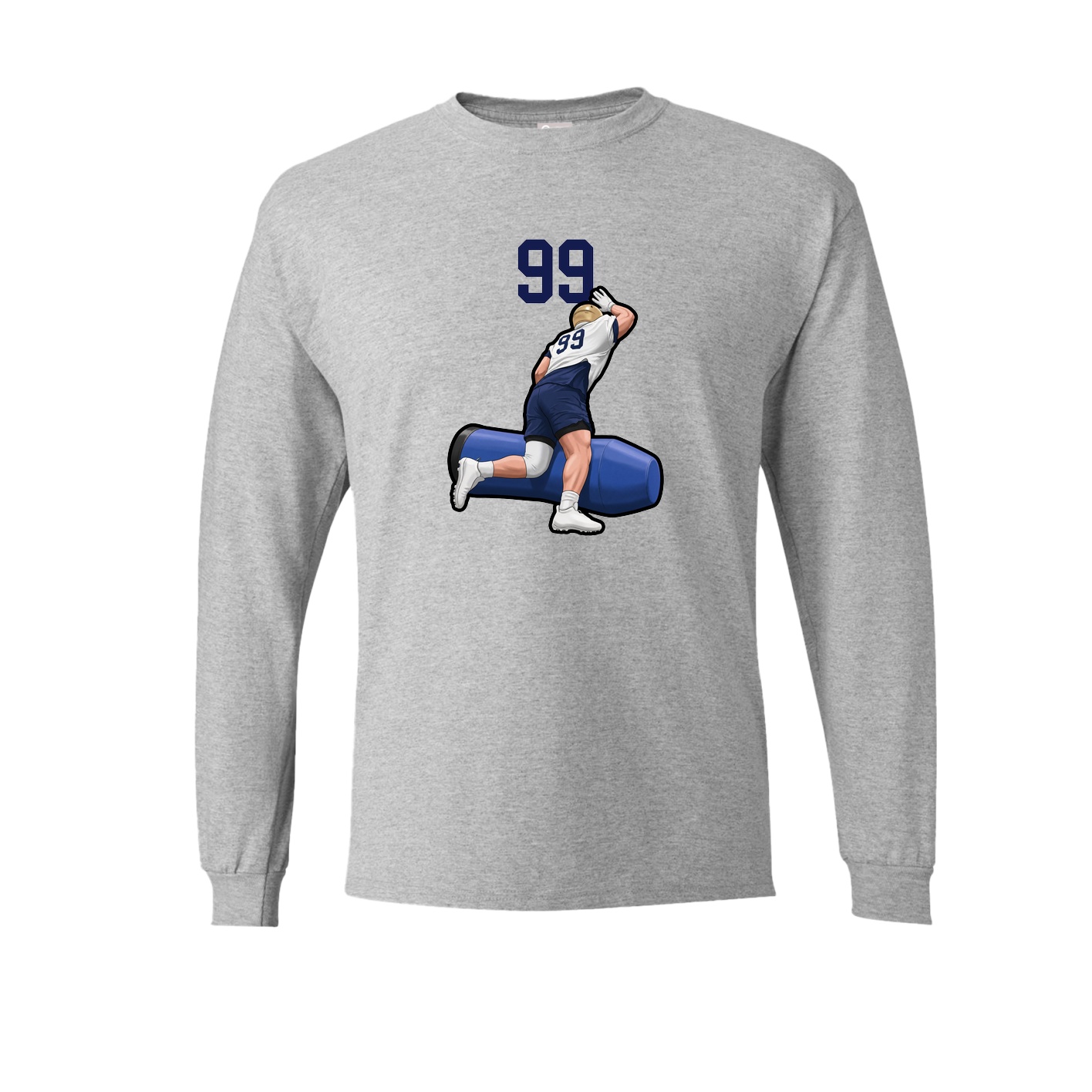 Long Sleeve Tee — Number Top in Grey