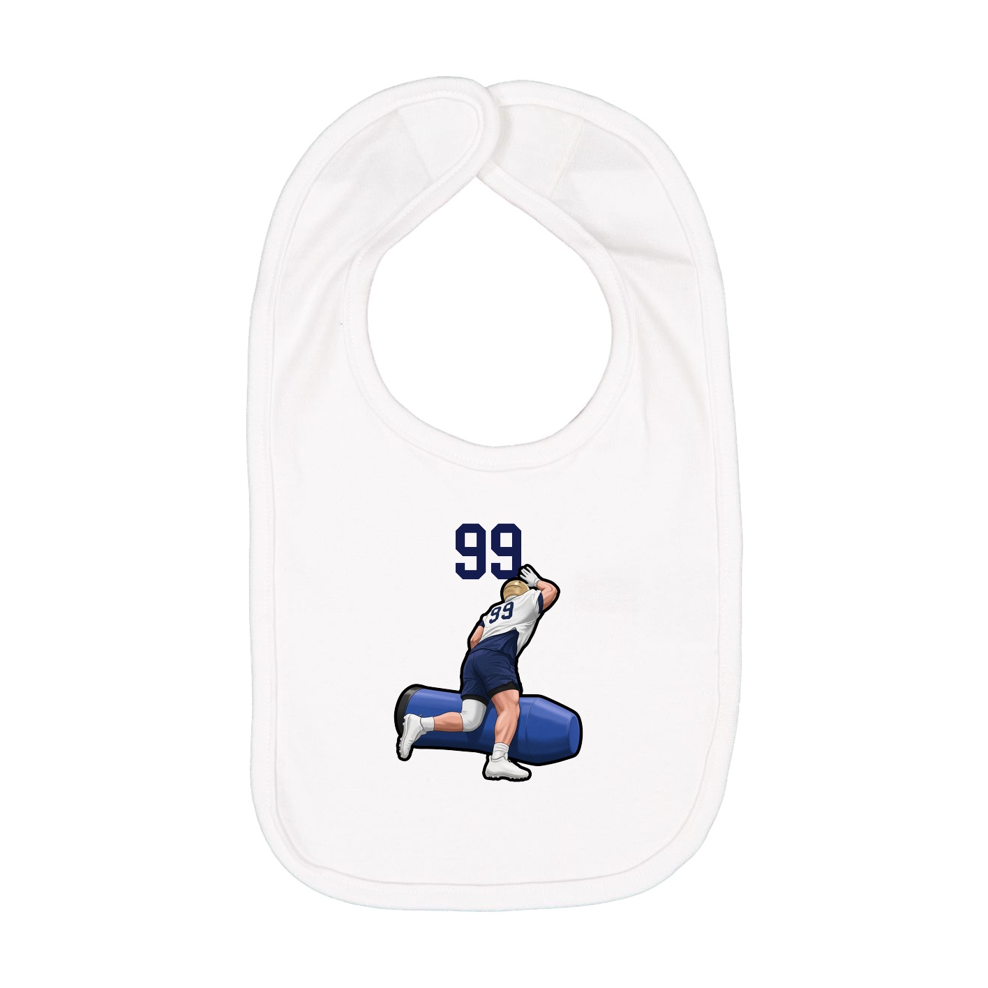 Infant Bib — Number Top in White