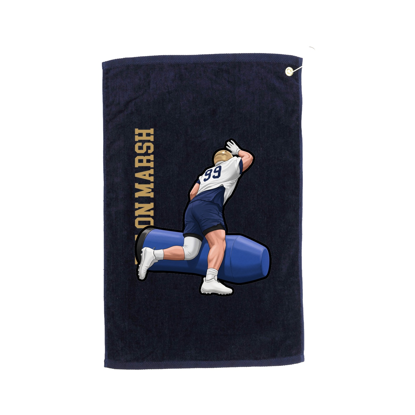 Golf Towel — Name Vertical in Navy