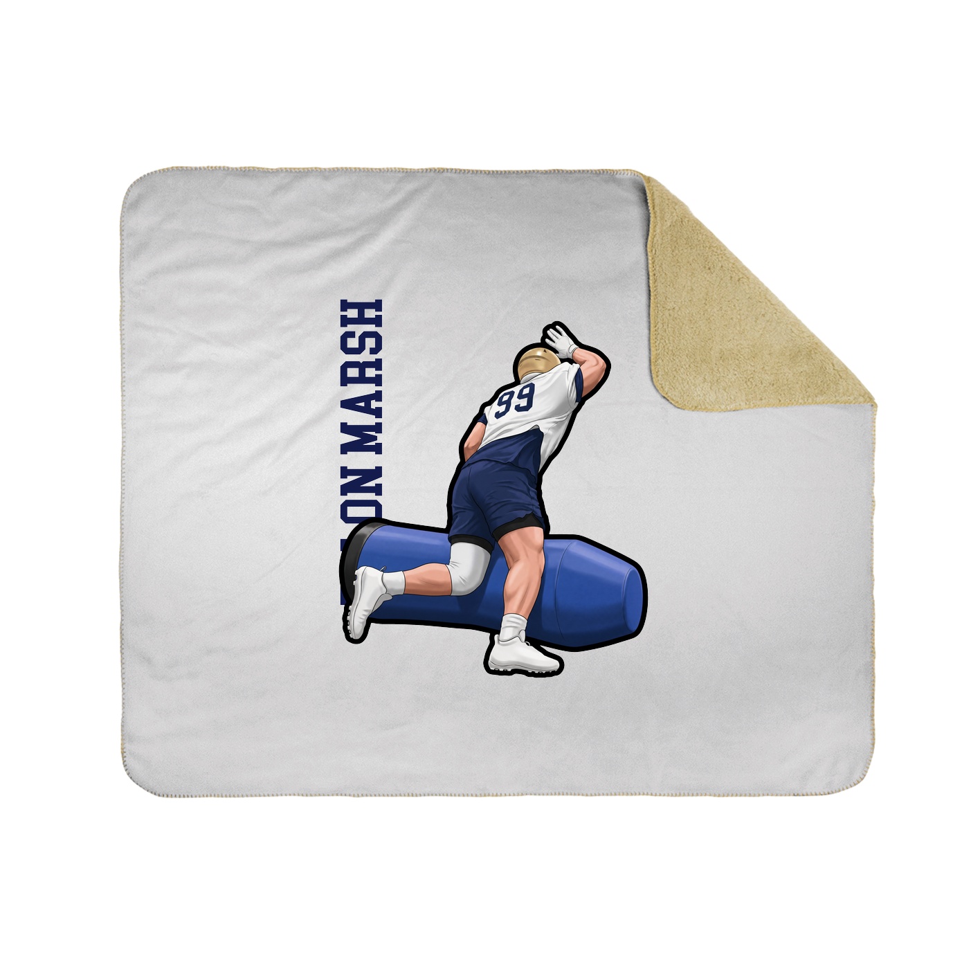 Throw Blanket — Name Vertical in White