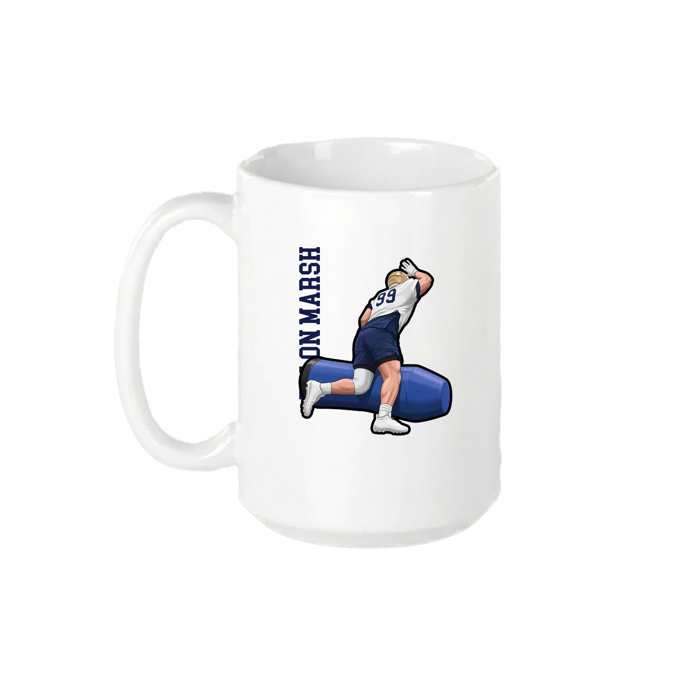 15oz Coffee Mug — Name Vertical in White