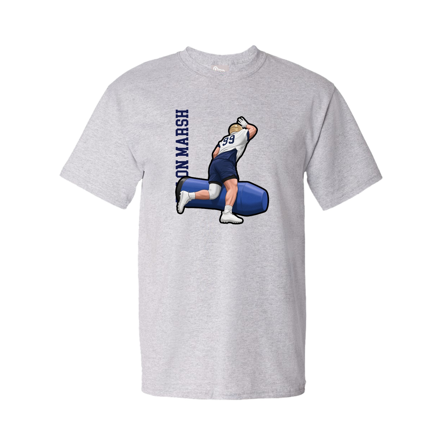 Youth Tee — Name Vertical in Grey