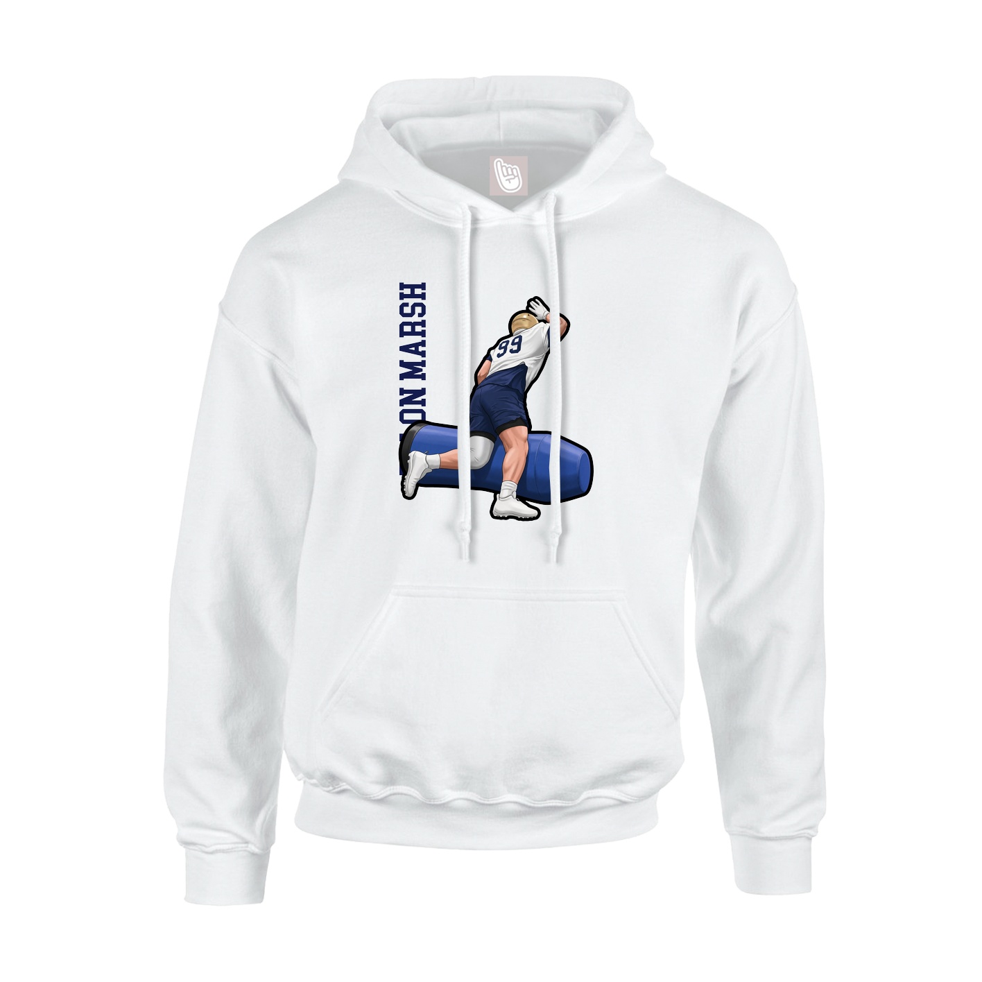Youth Hoodie — Name Vertical in White