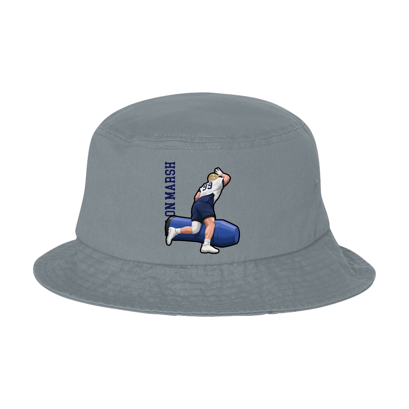 Bucket Cap — Name Vertical in Grey