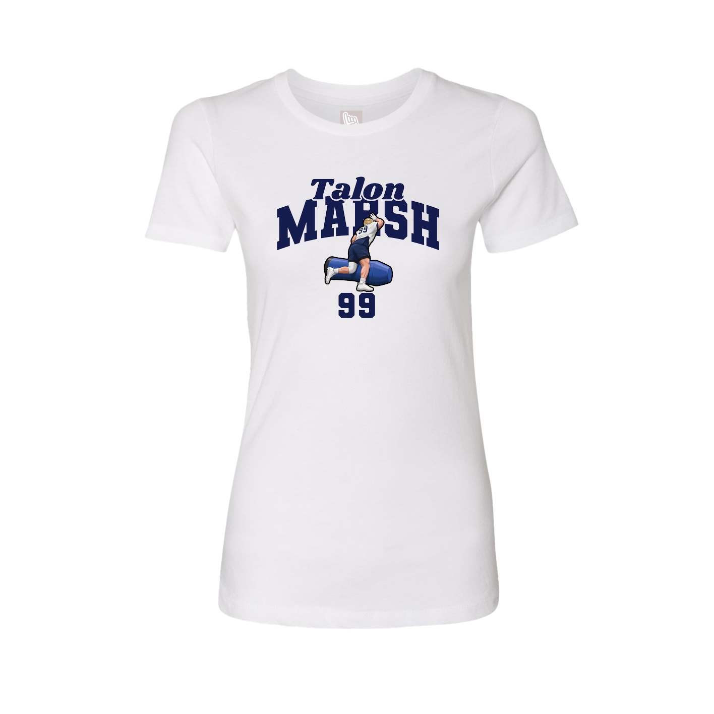 Fitted Women's Tee — Signature Arch in White