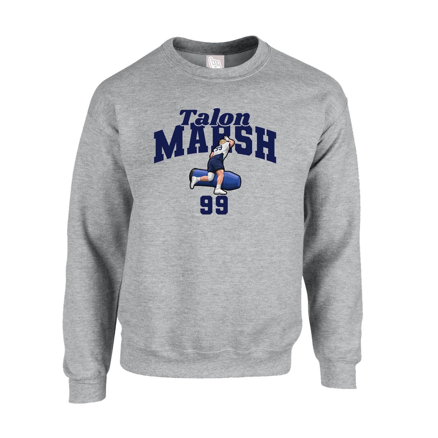 Fleece Crew — Signature Arch in Grey