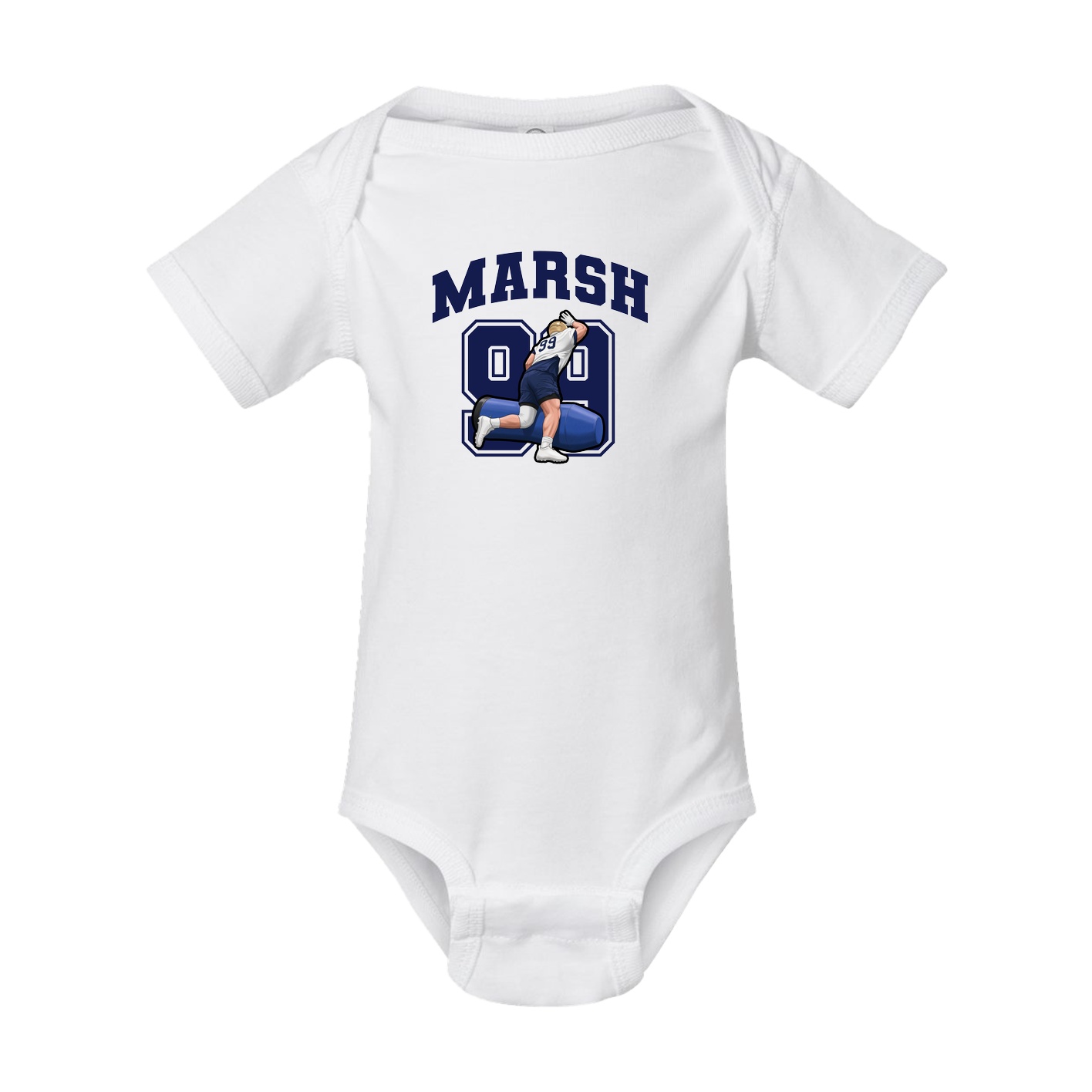 Baby Onesie — Number in White