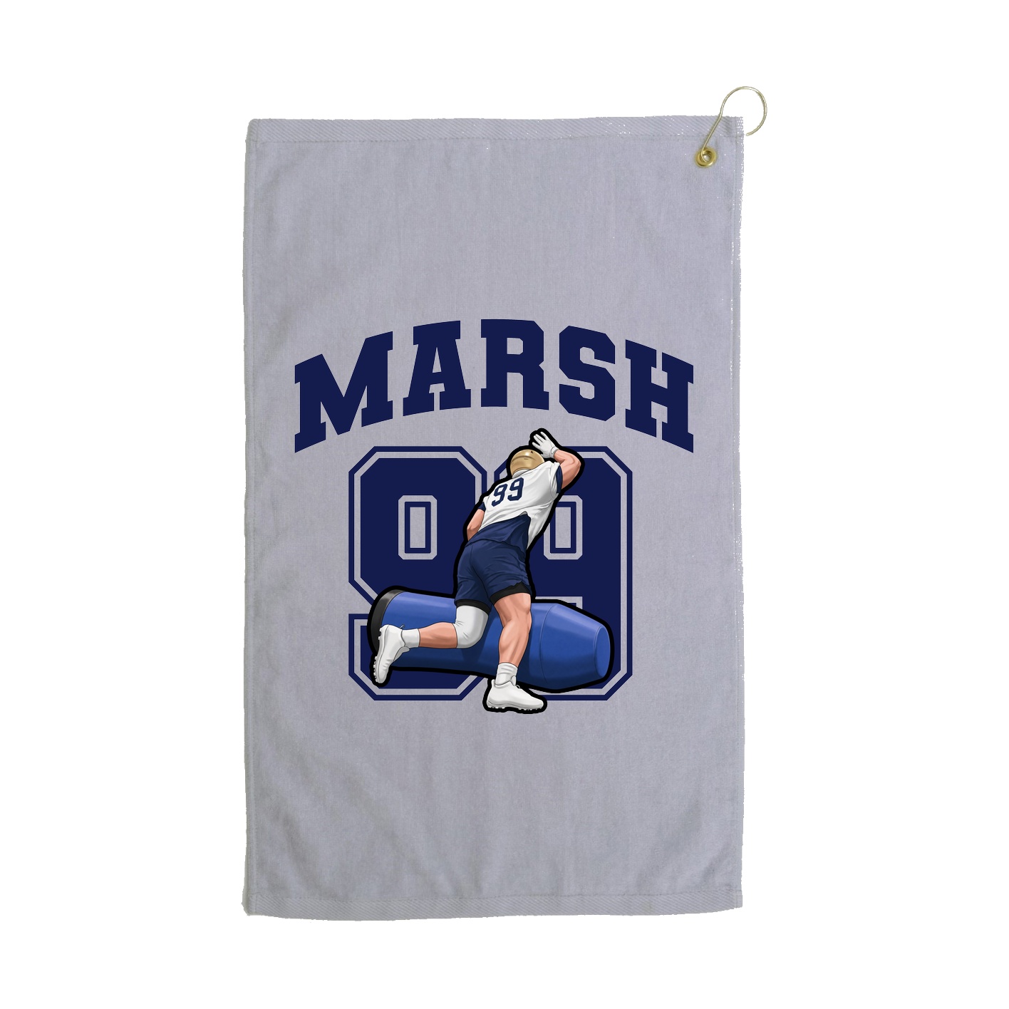 Golf Towel — Number in Grey